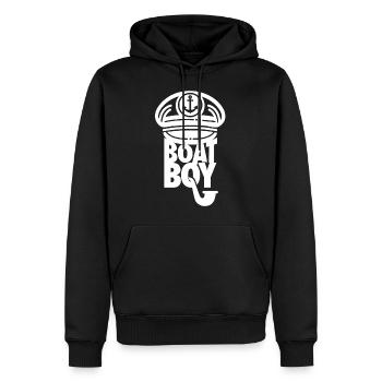 Capitaine marin marin cadeau bateau T-shirt - Sweat à capuche Premium bio Homme - noir - Devant - Nico (187cm)