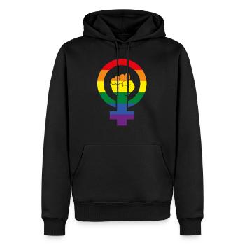 Le féminisme patriarcal proteste le féministe LGBTQ - Sweat à capuche Premium bio Homme - noir - Devant - Nico (187cm)