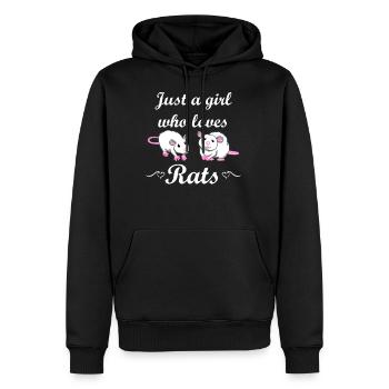 Cadeau d'amoureux de rat fille souris rat - Sweat à capuche Premium bio Homme - noir - Devant - Nico (187cm)
