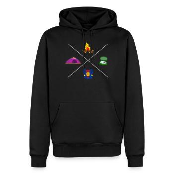 Boy Scout Camping Campfire Travel Adventure - Men’s Premium Organic Hoodie - black - Front - Nico (187cm)