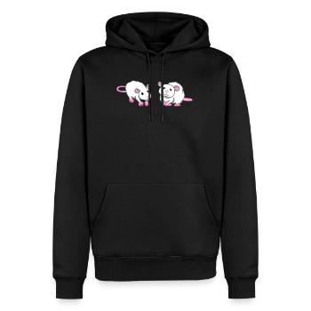 Ratte Maus Rattenliebhaber Rattenmutter Geschenk - Männer Premium Bio Hoodie - Schwarz - Vorne - Nico (187cm)