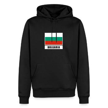 Bulgarie - Sweat à capuche Premium bio Homme - noir - Devant - Nico (187cm)