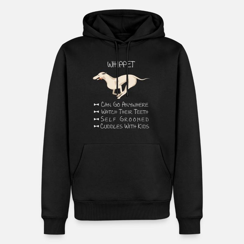 Whippet Hund - Männer Premium Bio Hoodie - Schwarz