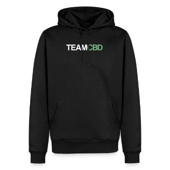 Team CBD | Cannabidiol Öl, CBD Öl - Männer Premium Bio Hoodie - Schwarz - Vorne - Nico (187cm)