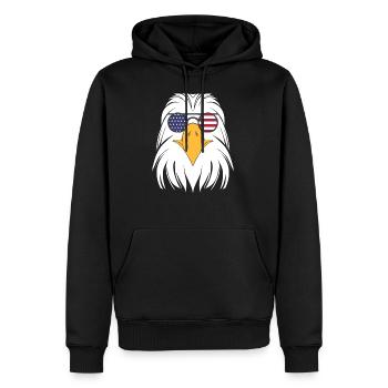 Cadeau patriotique Eagle USA America Freedom - Sweat à capuche Premium bio Homme - noir - Devant - Nico (187cm)