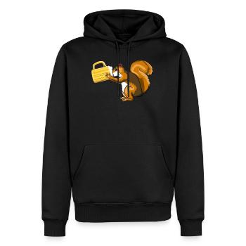 Écureuil bière nature boisson rongeur faune - Sweat à capuche Premium bio Homme - noir - Devant - Nico (187cm)