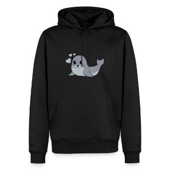 Süßes Seehund Robben Baby als Geschenk für Kids - Männer Premium Bio Hoodie - Schwarz - Vorne - Nico (187cm)