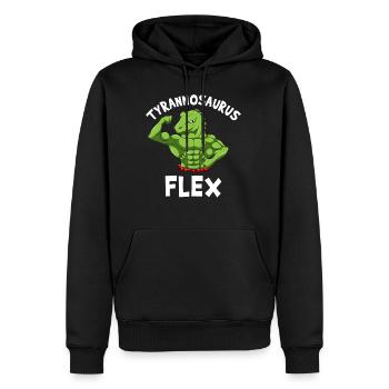 Fitness Workout Motivation Tyrannosaurus Flex - Sweat à capuche Premium bio Homme - noir - Devant - Nico (187cm)