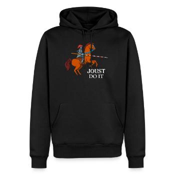 Tjost Mittelalterlicher Ritter Pferd Mittelalter - Männer Premium Bio Hoodie - Schwarz - Vorne - Nico (187cm)