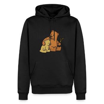 Ma famille porte jour de la paix - Sweat à capuche Premium bio Homme - noir - Devant - Nico (187cm)
