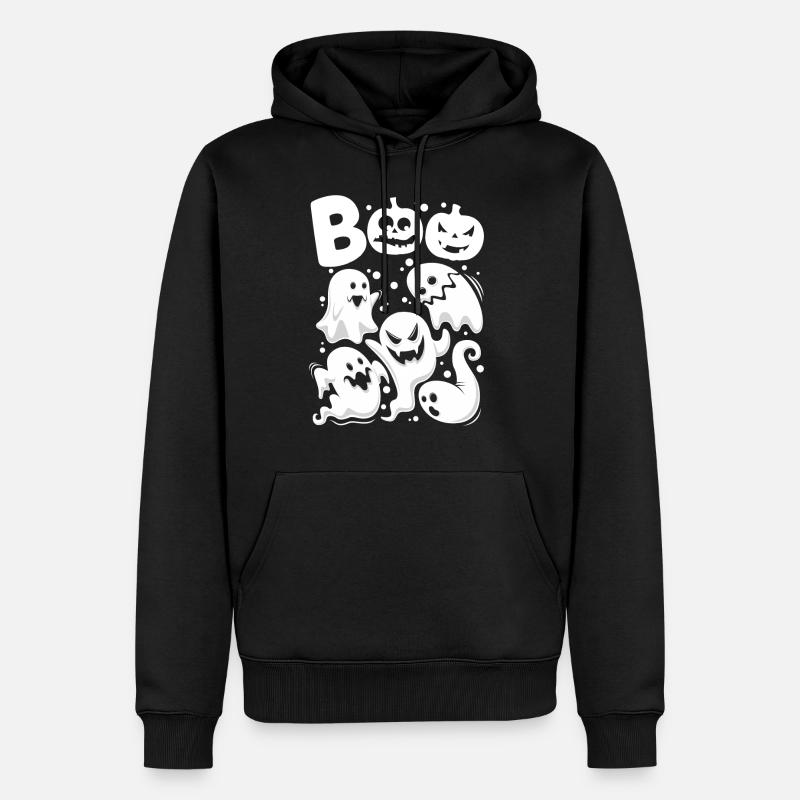 Boo Ghosts - Männer Premium Bio Hoodie - Schwarz