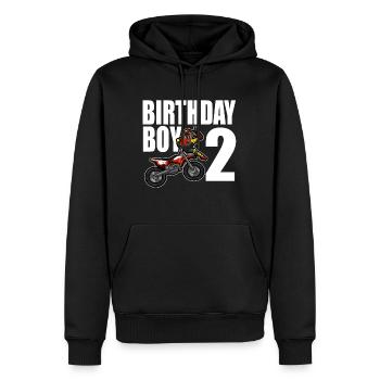2e anniversaire motocross cadeau 2 ans - Sweat à capuche Premium bio Homme - noir - Devant - Nico (187cm)