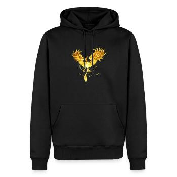 Phönix - Männer Premium Bio Hoodie - Schwarz - Vorne - Nico (187cm)