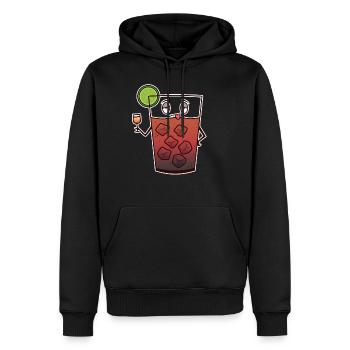 Cocktail Lime Drink Boire le week-end - Sweat à capuche Premium bio Homme - noir - Devant - Nico (187cm)