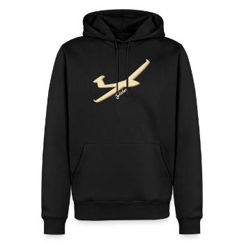 Segelflieger T-Shirt Geschenk Segelflugzeug Pilot - Männer Premium Bio Hoodie - Schwarz - Vorne - Nico (187cm)
