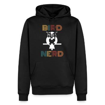 Oiseau nerd cadeau bird watcher oiseaux - Sweat à capuche Premium bio Homme - noir - Devant - Nico (187cm)