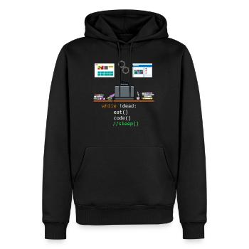 Programmierung Informatik Entwickler Programmierer - Männer Premium Bio Hoodie - Schwarz - Vorne - Nico (187cm)