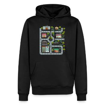 Voitures Routes Enfants Signes Route Circulation - Sweat à capuche Premium bio Homme - noir - Devant - Nico (187cm)