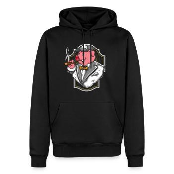 Boss Piggy - Männer Premium Bio Hoodie - Schwarz - Vorne - Nico (187cm)