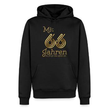 Mit 66 Jahren da fängt das Leben an. Geschenk 66. - Männer Premium Bio Hoodie - Schwarz - Vorne - Nico (187cm)