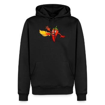 Cadeau de pepperoni épicé piment fort - Sweat à capuche Premium bio Homme - noir - Devant - Nico (187cm)