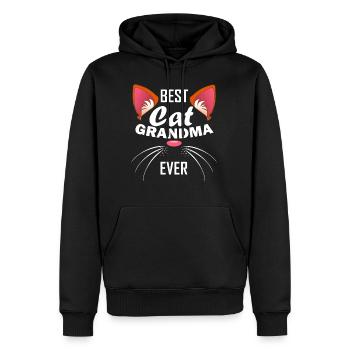 Cat Grandma Kitten Kitten Pet Gift - Men’s Premium Organic Hoodie - black - Front - Nico (187cm)