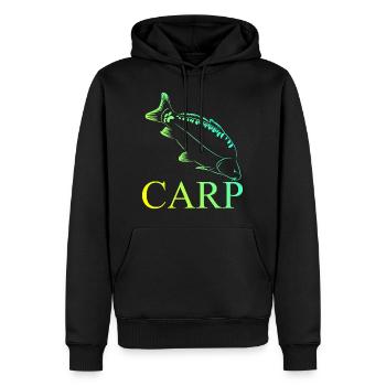 angry carp - Men’s Premium Organic Hoodie - black - Front - Nico (187cm)