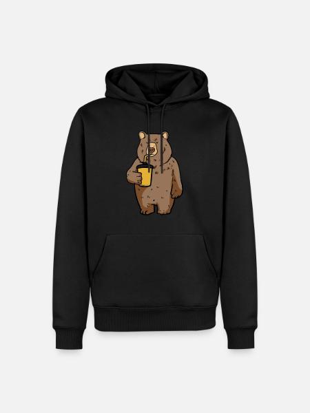 Ours assoiffé - Sweat à capuche Premium bio Homme - noir
