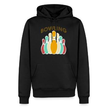 Bowling Shirt Geschenk Kegeln Kegler Verein Bowler - Männer Premium Bio Hoodie - Schwarz - Vorne - Nico (187cm)