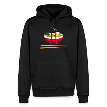 Cadeau japonais japonais avec des nouilles ramen - Sweat à capuche Premium bio Homme - noir - Devant - Nico (187cm)