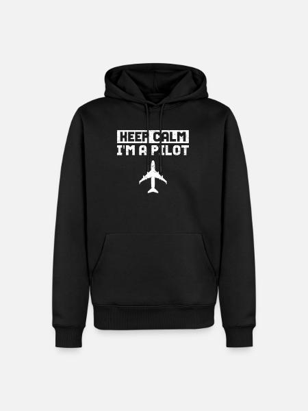 Flugzeug-Pilot Flieger Luftfahrt - Männer Premium Bio Hoodie - Schwarz