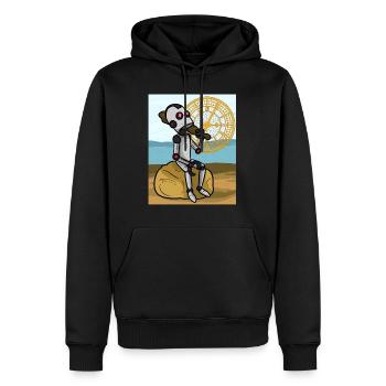Robot Backtrak Roboter Backtrak - Männer Premium Bio Hoodie - Schwarz - Vorne - Nico (187cm)