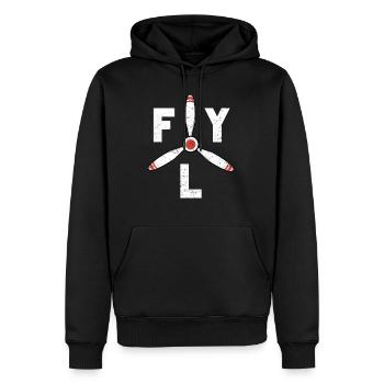 Vol d'avions à hélices - Sweat à capuche Premium bio Homme - noir - Devant - Nico (187cm)