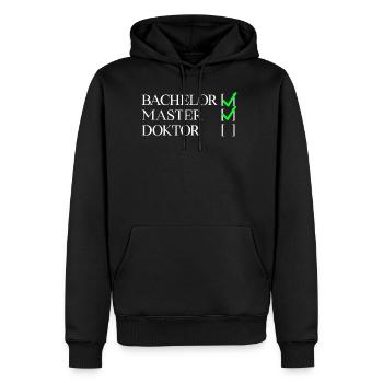 Bachelor Master Doktor | Masterabschluss Geschenk - Männer Premium Bio Hoodie - Schwarz - Vorne - Nico (187cm)