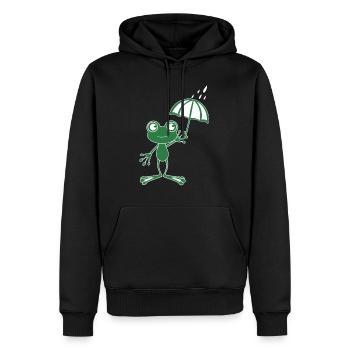 Wetterfrosch Meteorologe T-Shirt Geschenk Frosch - Männer Premium Bio Hoodie - Schwarz - Vorne - Nico (187cm)