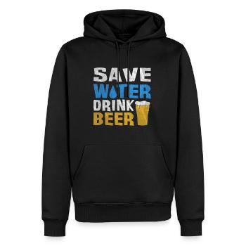 Save water. Drink beer - Men’s Premium Organic Hoodie - black - Front - Nico (187cm)
