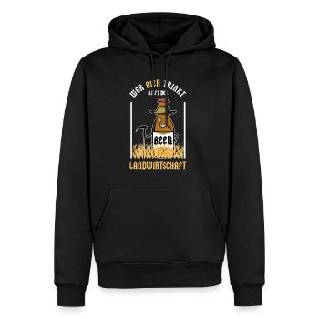 Toute personne qui boit de la bière aide l'agriculture - Sweat à capuche Premium bio Homme - noir - Devant - Nico (187cm)