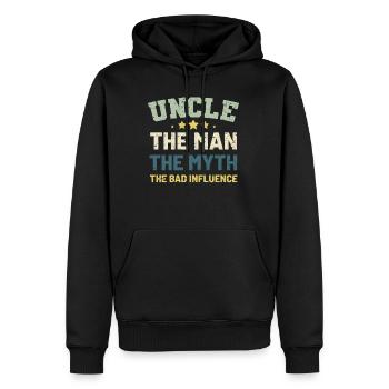 Onkel - Männer Premium Bio Hoodie - Schwarz - Vorne - Nico (187cm)