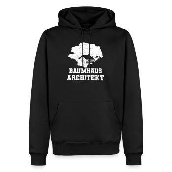 Treehouse architecte enfants - Sweat à capuche Premium bio Homme - noir - Devant - Nico (187cm)