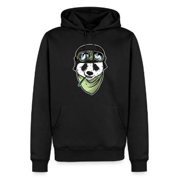 Pilote Ours Panda Aviateur Panda pour pilotes - Sweat à capuche Premium bio Homme - noir - Devant - Nico (187cm)