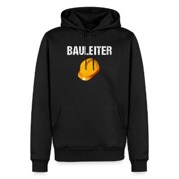Bauleiter - Männer Premium Bio Hoodie - Schwarz - Vorne - Nico (187cm)