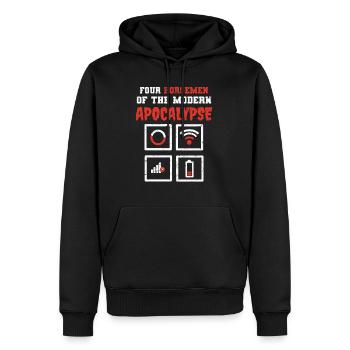 Quatre cavaliers apocalypse moderne - Sweat à capuche Premium bio Homme - noir - Devant - Nico (187cm)