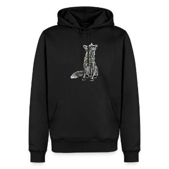 Fuchs - Männer Premium Bio Hoodie - Schwarz - Vorne - Nico (187cm)
