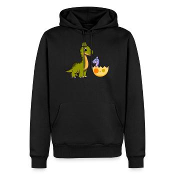 Dinosaure frère frère amour progéniture famille - Sweat à capuche Premium bio Homme - noir - Devant - Nico (187cm)