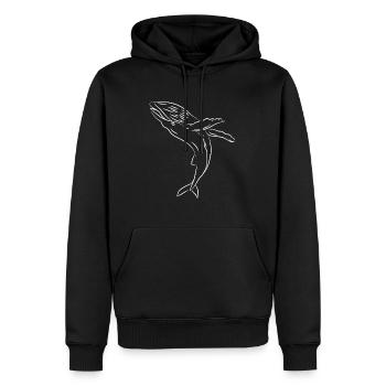 Baleine baleine bleue - Sweat à capuche Premium bio Homme - noir - Devant - Nico (187cm)