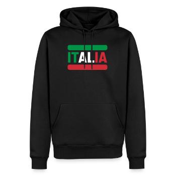 Italie Italie drapeau italien - Sweat à capuche Premium bio Homme - noir - Devant - Nico (187cm)