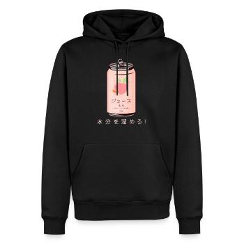 Kawaii, boisson esthétique à la pêche au Japon - Sweat à capuche Premium bio Homme - noir - Devant - Nico (187cm)