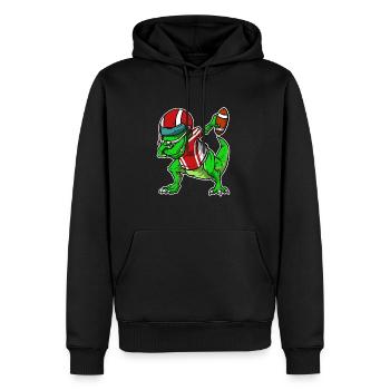 Drôle de football T-Rex Dab Dabbing dinosaures - Sweat à capuche Premium bio Homme - noir - Devant - Nico (187cm)