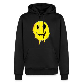 Trippy MDMA Smile Face Drogen Molly Geschenk - Männer Premium Bio Hoodie - Schwarz - Vorne - Nico (187cm)