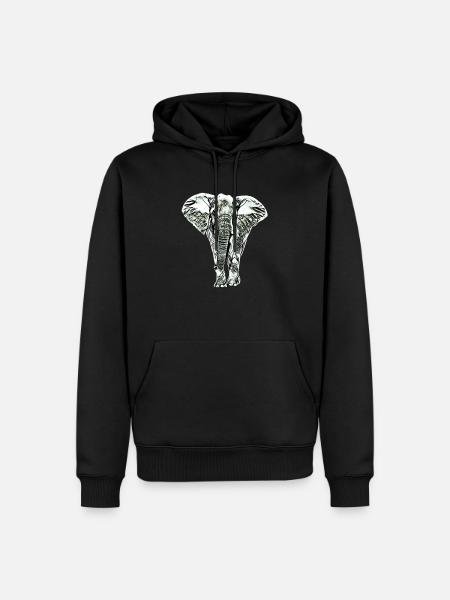 elephant - Men’s Premium Organic Hoodie - black